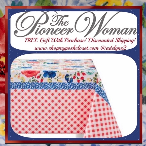 🌺🎁 New The Pioneer Woman Round Fiona Floral Tablecloth, 60” x 84” - Picture 3 of 10